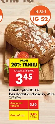 Chleb żytni 100% bez dodatku drożdży promocja w Biedronka