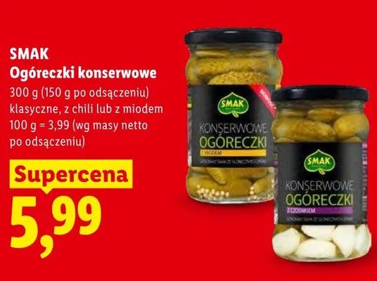 Ogóreczki konserwowe z miodem SMAK promocja w Lidl