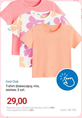 T-shirt dziewczęcy Cool Club 3-pak promocja w Smyk