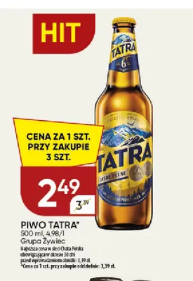 Piwo Tatra promocja w Chata Polska