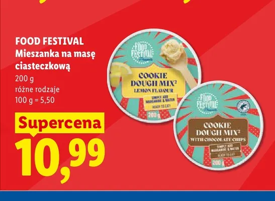 Mieszanka na masę ciasteczkową z kawałkami czekolady Food Festival promocja w Lidl