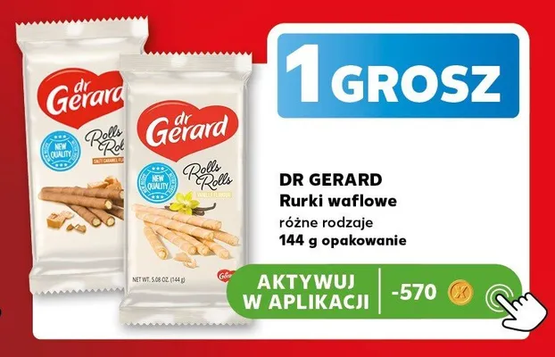 Rurki waflowe Dr Gerard Rolls Rolls o smaku waniliowym promocja w Kaufland