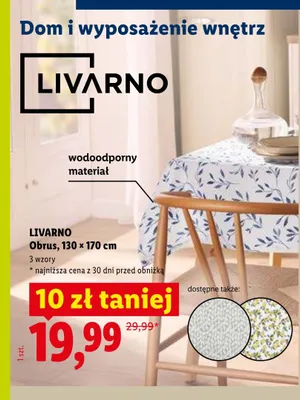 Obrus LIVARNO wodoodporny materiał 130x170cm promocja w Lidl