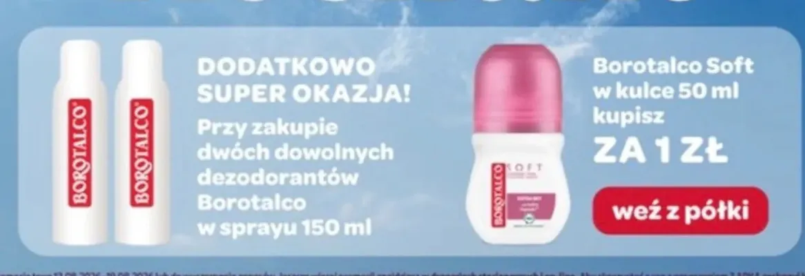Dezodorant w kulce Borotalco Soft promocja w Rossmann