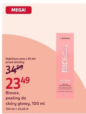 Peeling Biovax peeling do skóry głowy promocja w Rossmann