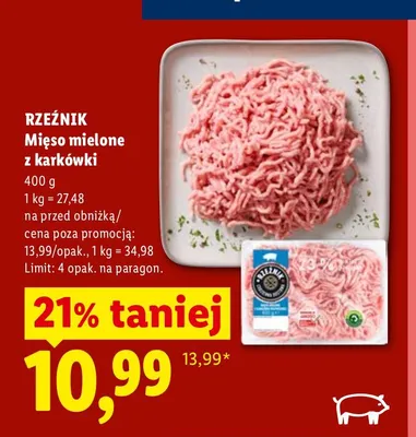 Mięso mielone z karkówki Rzeźnik promocja w Lidl