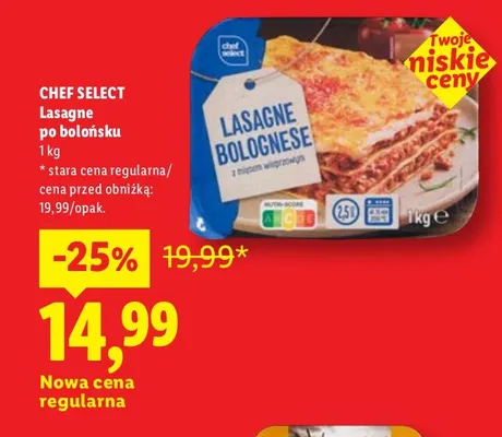 Lasagne po bolońsku Chef Select promocja w Lidl