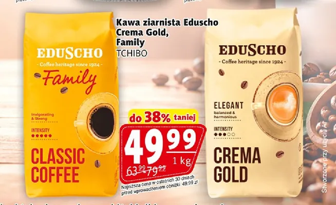 Kawa ziarnista Eduscho Family promocja w Prim Market
