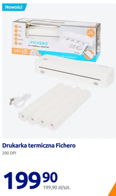 Drukarka termiczna Fichero 200 DPI promocja w Action