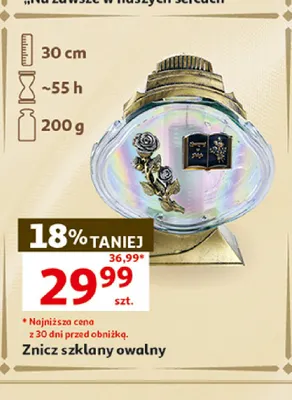 Znicz szklany owalny promocja w Auchan