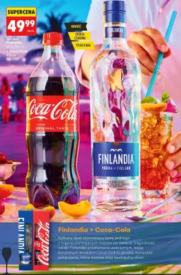 Zestaw wódka Finlandia 40% 700 ml + napój Coca-Cola 850 ml promocja w Biedronka