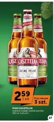 Piwo Kasztelan Niepasteryzowane promocja w Euro Sklep