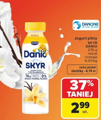 Jogurt pitny SKYR promocja w Carrefour