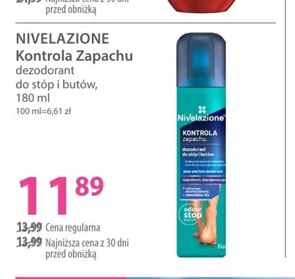 Dezodorant do stóp i butów Nivelazione Kontrola Zapachu promocja w Hebe
