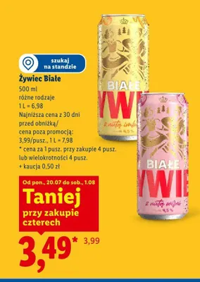 Piwo Żywiec Białe z nutą wiśni promocja w Lidl