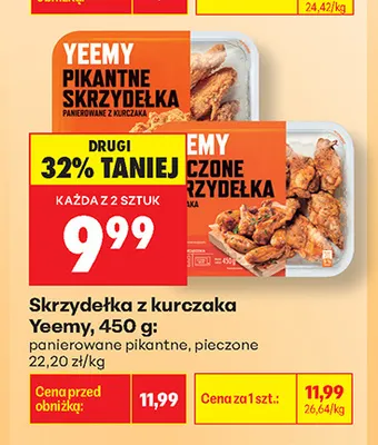 Skrzydelka z kurczaka pieczone Yeemy promocja w Biedronka