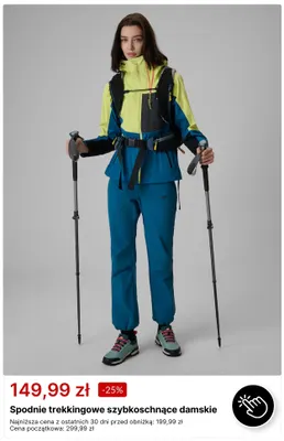 Spodnie trekkingowe szybkoschnące damskie 4F promocja w 4F