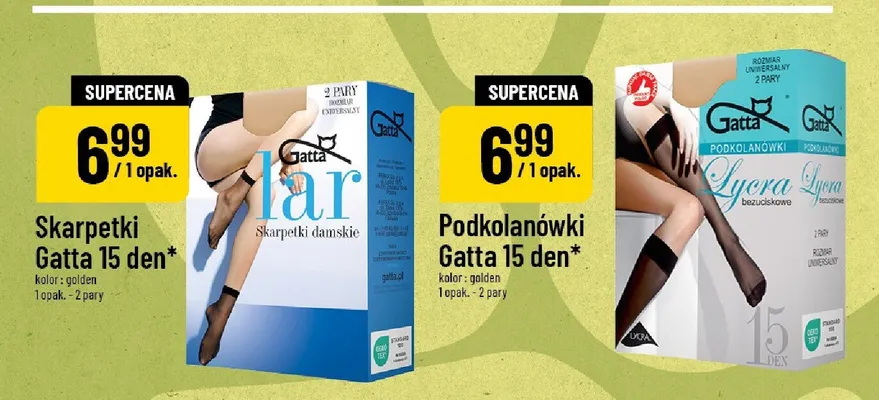Podkolanówki Gatta 15 den golden promocja w POLOmarket