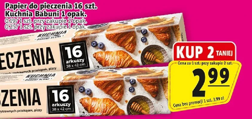 Papier do pieczenia Kuchnia Babuni 16 arkuszy promocja w Prim Market