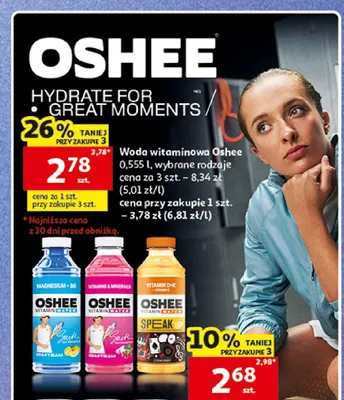 Woda witaminowa Oshee Vitamins & Minerals promocja w Auchan