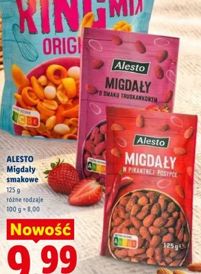 Migdały o smaku truskawkowym Alesto promocja w Lidl