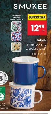 Kubek emaliowany z pokrywką Smukee 650 ml promocja w Biedronka