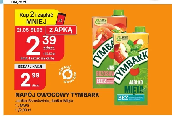 Napój owocowy Tymbark promocja w Chorten