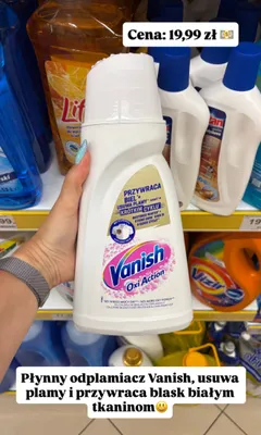 Płynny odplamiacz Vanish Oxi Action promocja w Dino