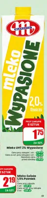Mleko UHT 2% Wypasione Mlekovita promocja w Dino