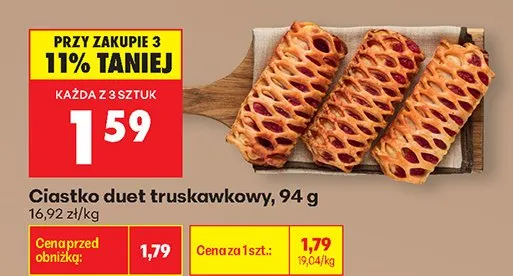 Ciastko duet truskawkowy promocja w Biedronka