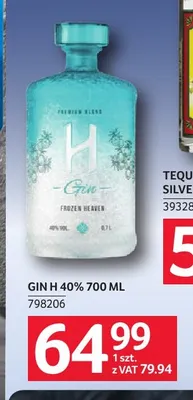 Gin H 40% promocja w Selgros
