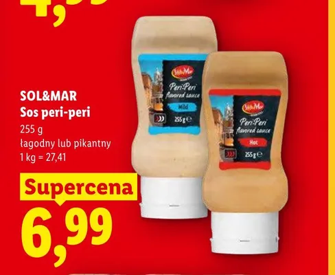 Sos peri-peri łagodny SOL&MAR promocja w Lidl