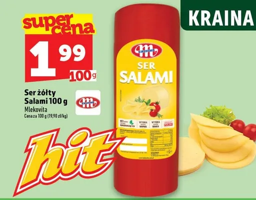 Ser żółty Salami Mlekovita promocja w TOPAZ