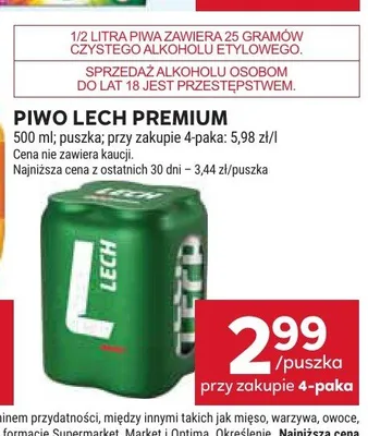Piwo Lech Premium 4-pak promocja w Stokrotka