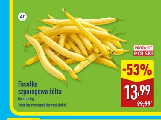 Fasola szparagowa żółta Hortex promocja w Aldi