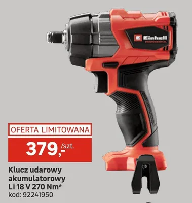 Klucz udarowy akumulatorowy Li 18 V 270 Nm+ promocja w Leroy Merlin
