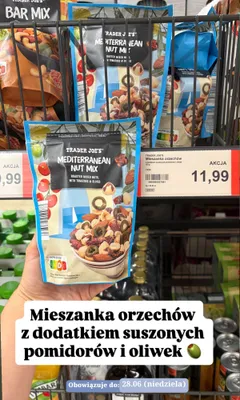 Mieszanka orzechów Trader Joe's z dodatkiem suszonych pomidorów i oliwek promocja w Aldi