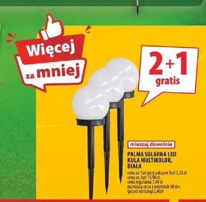 Palma solarna LED kula biała promocja w Arhelan