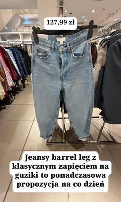 Jeansy barrel leg promocja w H&M