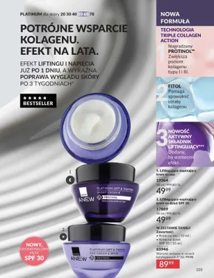 Krem do twarzy na noc liftingująco-napinający Avon Anew Platinum promocja w AVON