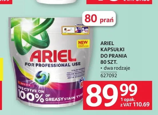 Kapsułki do prania Ariel promocja w Selgros