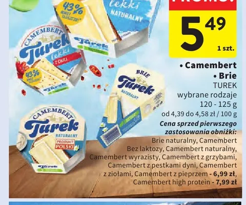 Ser camembert wyrazisty Turek promocja w Intermarche