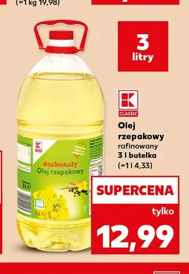 Olej rzepakowy rafinowany K-Classic promocja w Kaufland