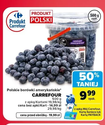 Borówki amerykańskie polskie Carrefour promocja w Carrefour