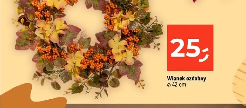 Wianek ozdobny 42 cm promocja w Dealz