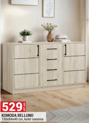 Komoda Belluno 150x84x40 cm, kolor sonoma promocja w Merkury Market