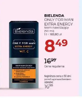 Krem nawilżający Bielenda Only For Man Extra Energy promocja w Drogerie Jawa