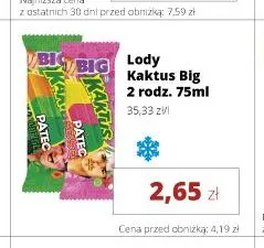 Lody Kaktus Big promocja w Torimpex Toruńska Sieć Sklepów Spożywczych