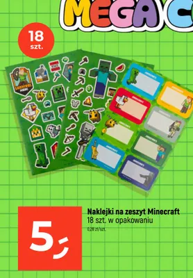 Naklejki na zeszyt Minecraft promocja w Dealz
