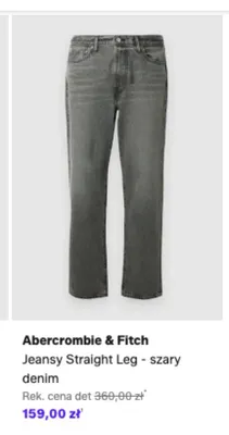 Jeansy Straight Leg Abercrombie & Fitch szary denim promocja w Lounge by Zalando